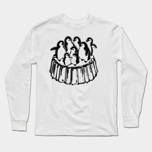 Penguins on gelatin salad Long Sleeve T-Shirt